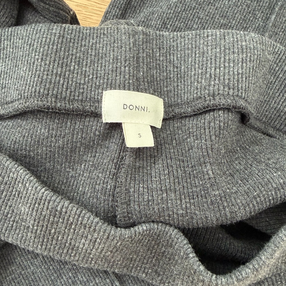 Donni Rib Knit Kick Flare Charcoal - Picture 3 of 4